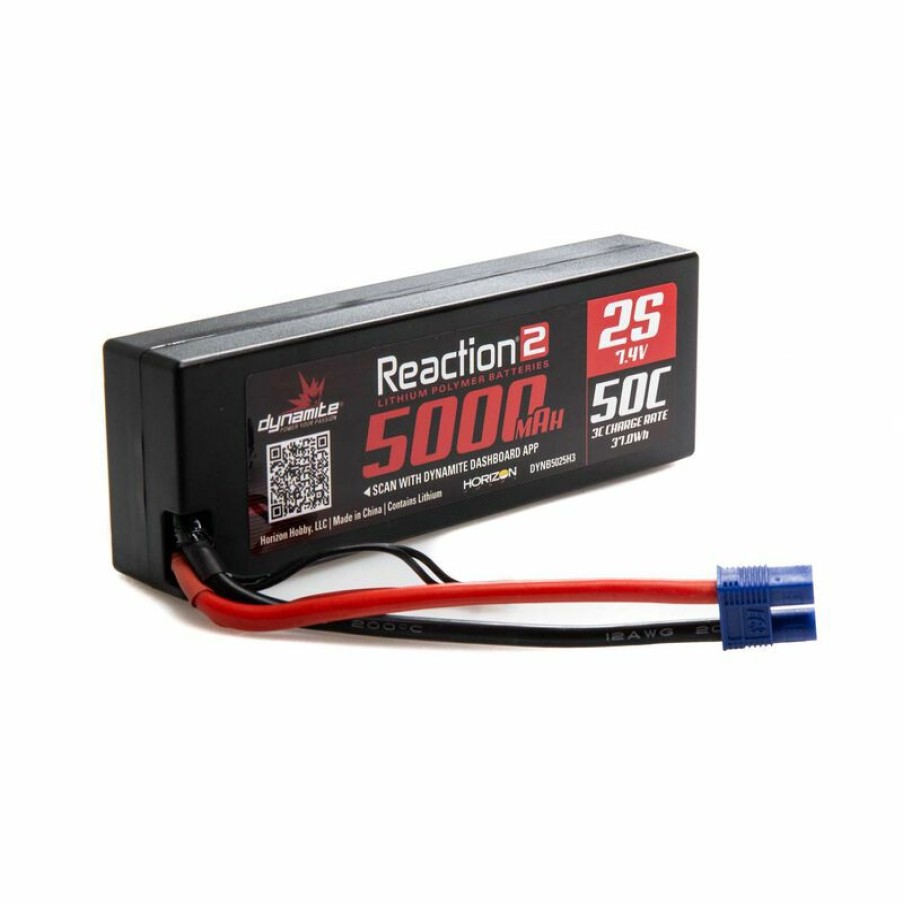 Boats * | Dynamite 7.4V 5000Mah 2S 50C Reaction 2.0 Hardcase Lipo Battery: Ec3 For Batteries