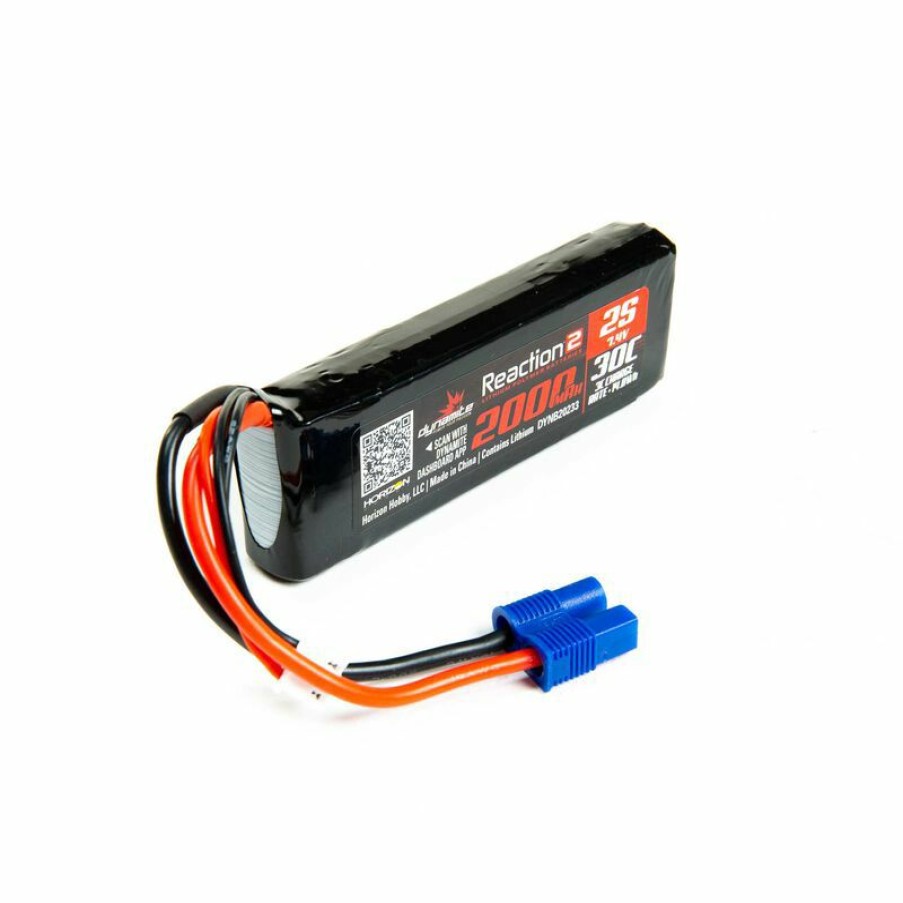 Boats * | Dynamite 7.4V 2000Mah 2S 30C Reaction 2.0 Lipo Battery: Ec3 For Batteries