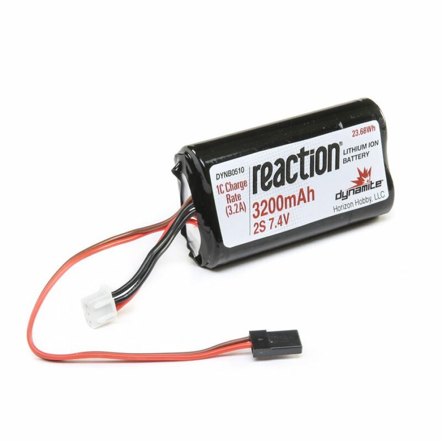 Boats * | Dynamite 7.4V 3200Mah 2S Reaction Li-Ion Receiver Battery: Universal Receiver For Batteries