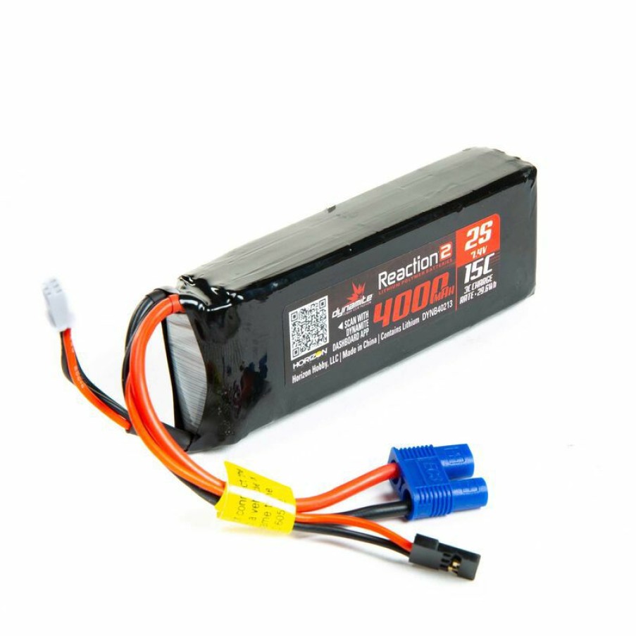 Boats * | Dynamite 7.4V 4000Mah 2S 15C Reaction 2.0 Lipo Receiver Battery: Universal Receiver, Ec3 For Batteries