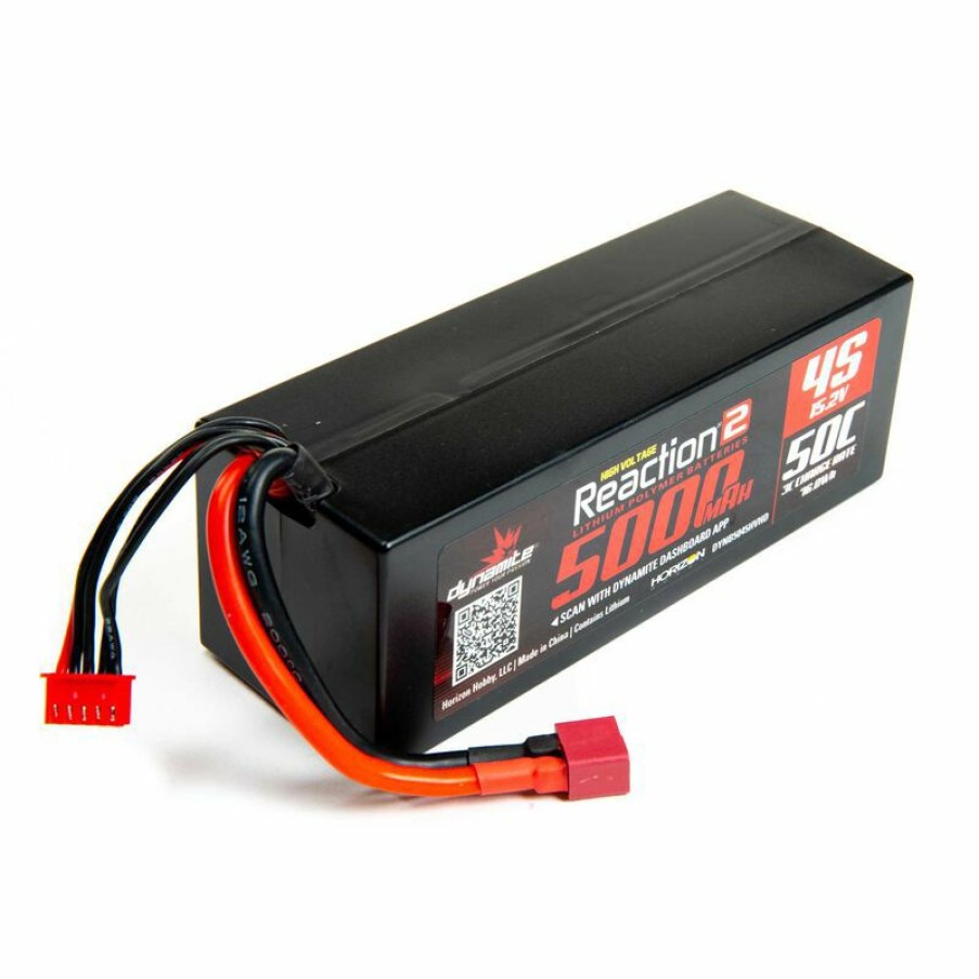 Boats * | Dynamite 15.2V 5000Mah 4S 50C Reaction 2.0 Hardcase Lihv Battery: Deans For Batteries