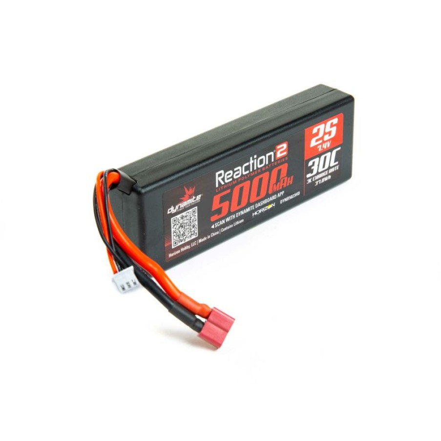 Boats * | Dynamite 7.4V 5000Mah 2S 30C Reaction 2.0 Hardcase Lipo Battery: Deans For Batteries