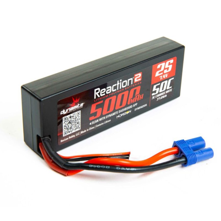 Boats * | Dynamite 7.4V 5000Mah 2S 50C Reaction 2.0 Hardcase Lipo Battery: Ec5 For Batteries