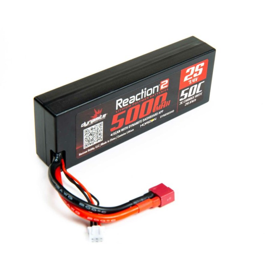 Boats * | Dynamite 7.4V 5000Mah 2S 50C Reaction 2.0 Hardcase Lipo Battery: Deans For Batteries